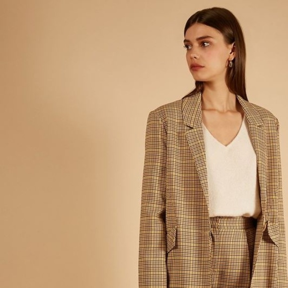 Laude Yellow Plaid Boyfriend Blazer - Picture 4 of 4